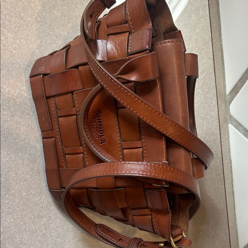 Shinola Tan Leather Woven Tote - Picture 4 of 4